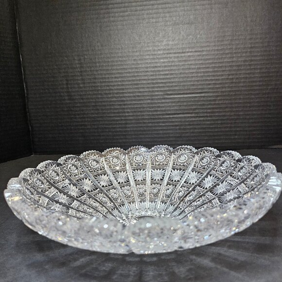 Rare Vintage European Czech Brilliant Cut Glass Handcut Queen Lace 24% Lead Crys - Picture 12 of 12